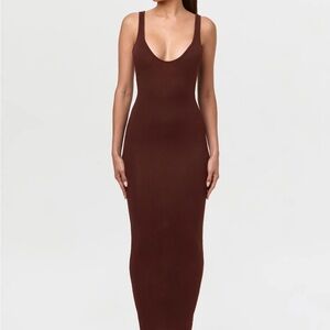 Naked wardrobe smooth sculpt tank midi dress